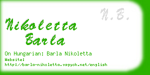 nikoletta barla business card